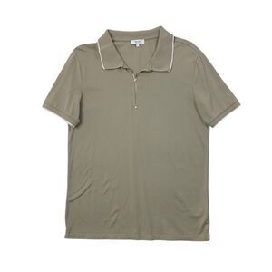 Reiss Shirt Mens S Small Parchment White Egyptian Cotton Quarter Zip Jacob Polo
